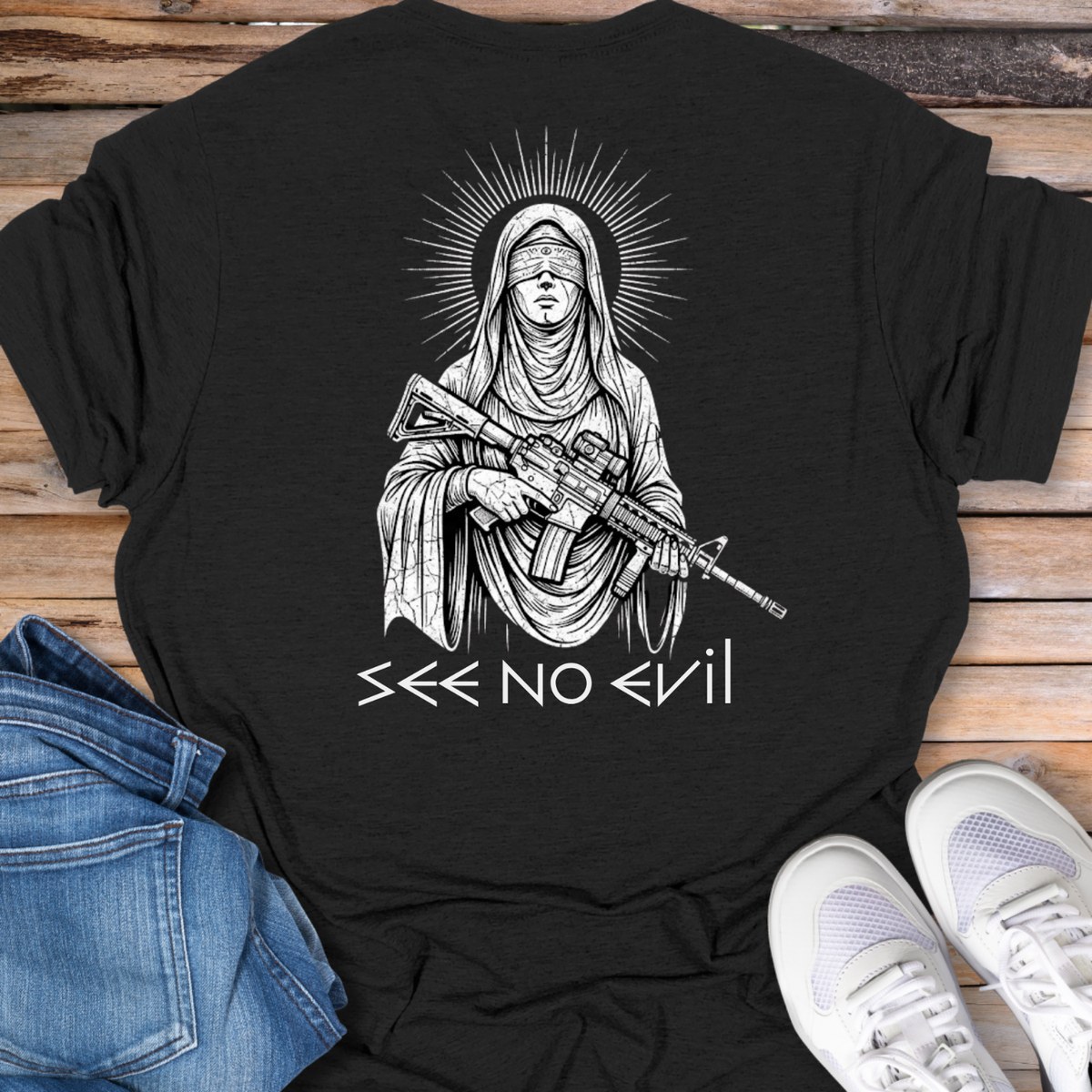 See No Evil Lady Justice T-Shirt