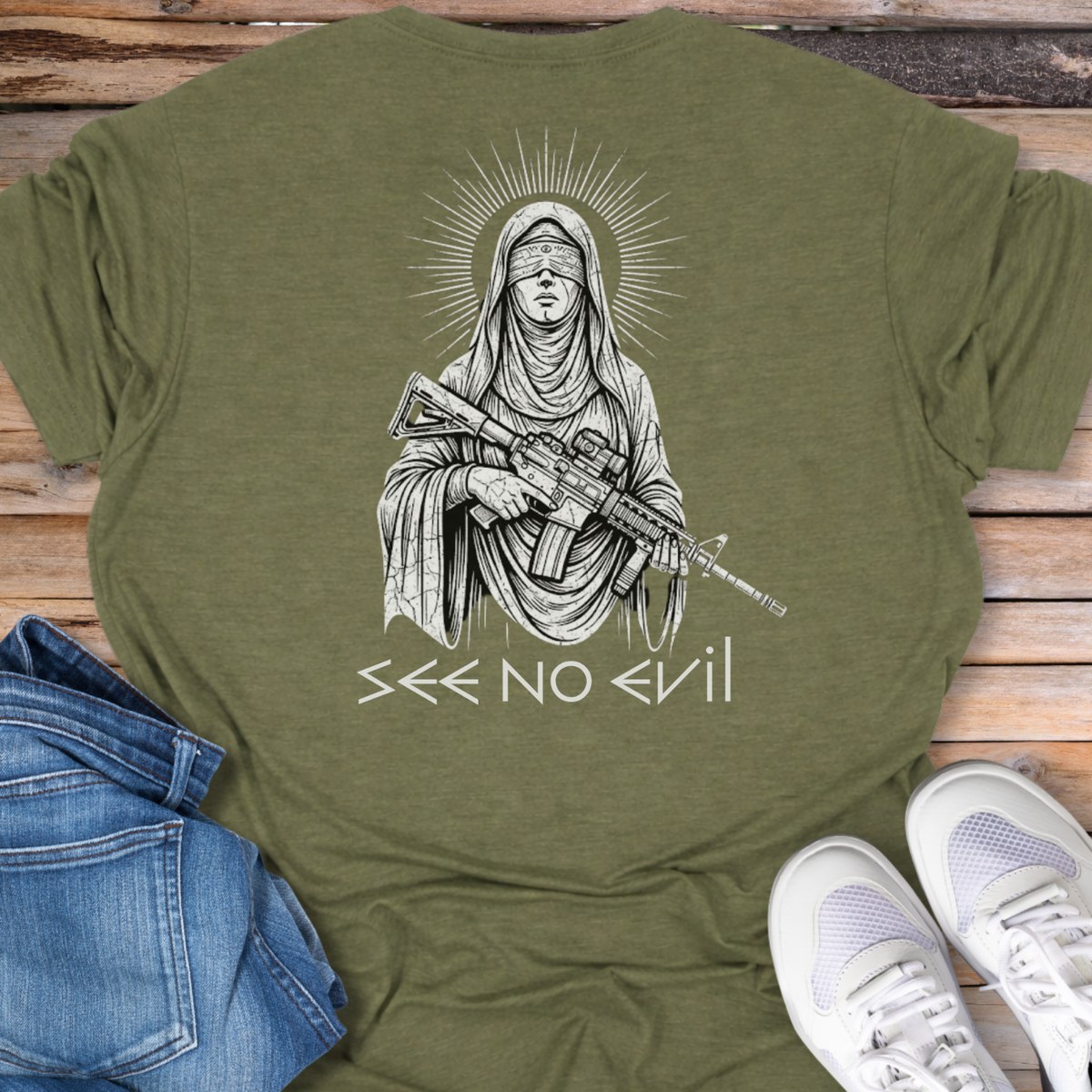 See No Evil Lady Justice T-Shirt