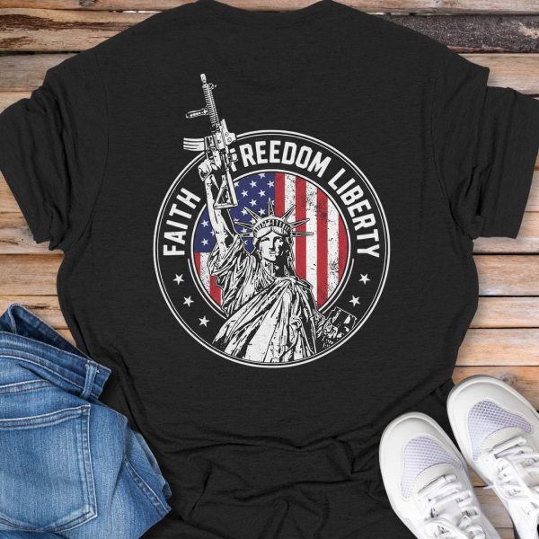 Faith Freedom Liberty Emblem T-Shirt