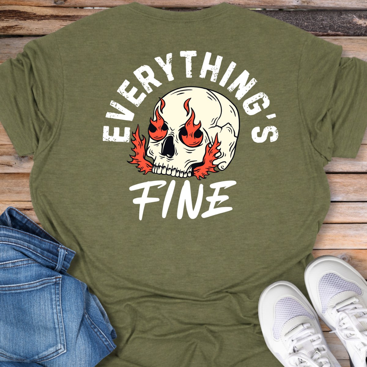 Everything's Fine Skull T-Shirt