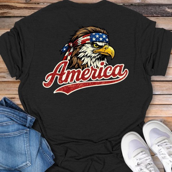Patriotic Bald Eagle Graphic T-Shirt