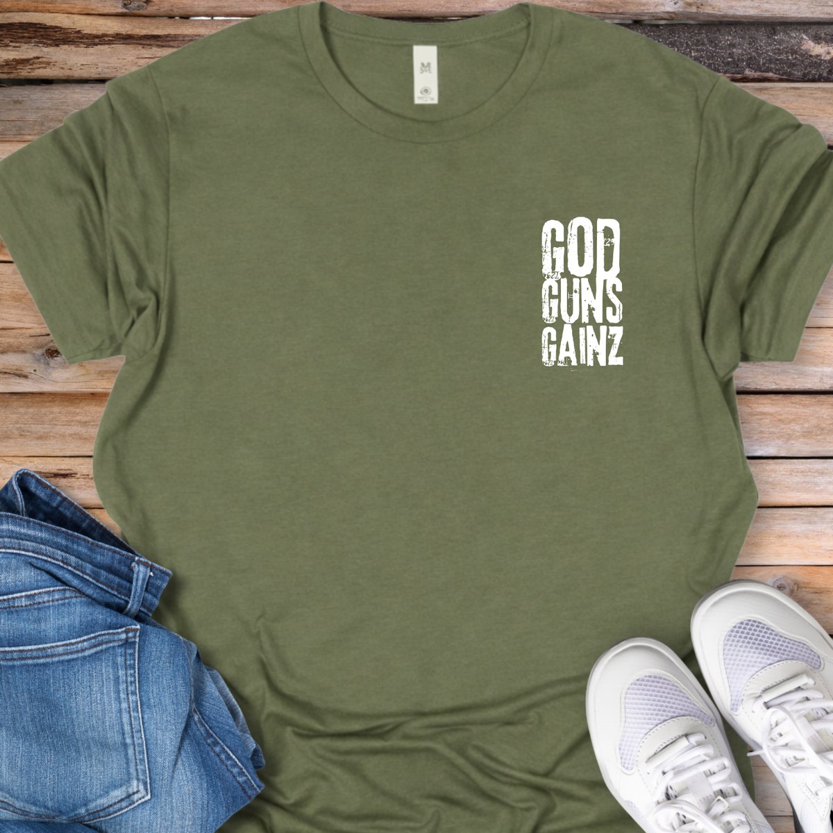 God Guns Gainz T-Shirt