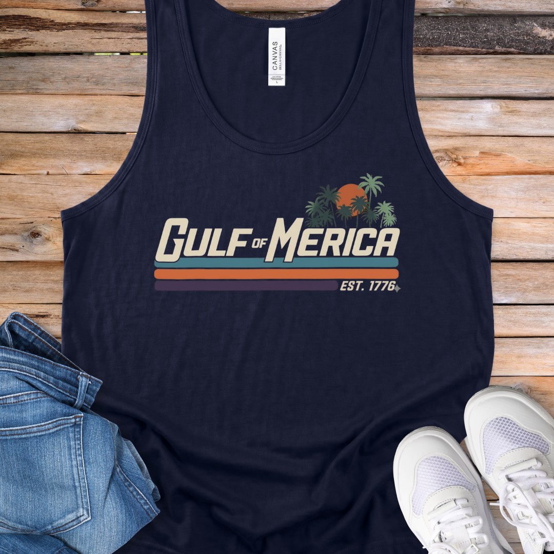 Gulf‑Merica Vintage Palm Tank Top