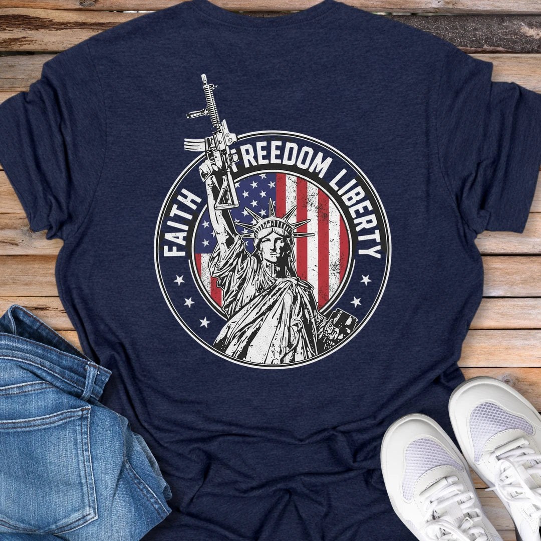 Faith Freedom Liberty Emblem T-Shirt