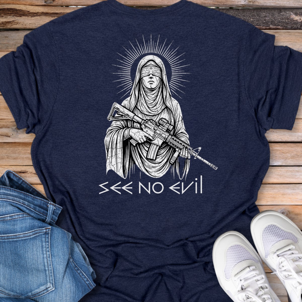 See No Evil Lady Justice T-Shirt