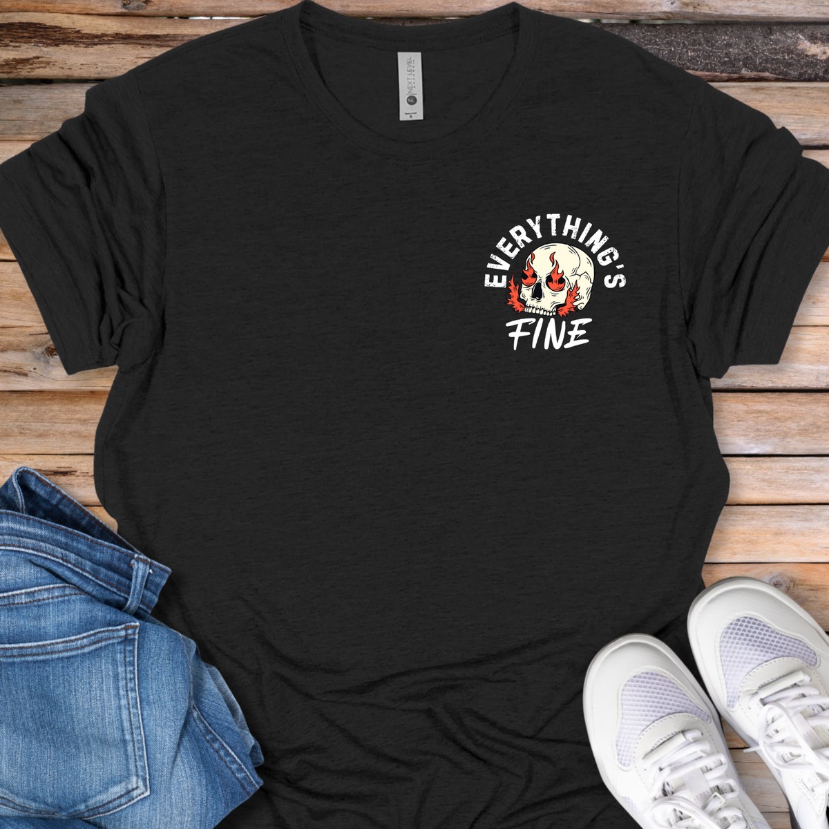 Everything's Fine Skull T-Shirt