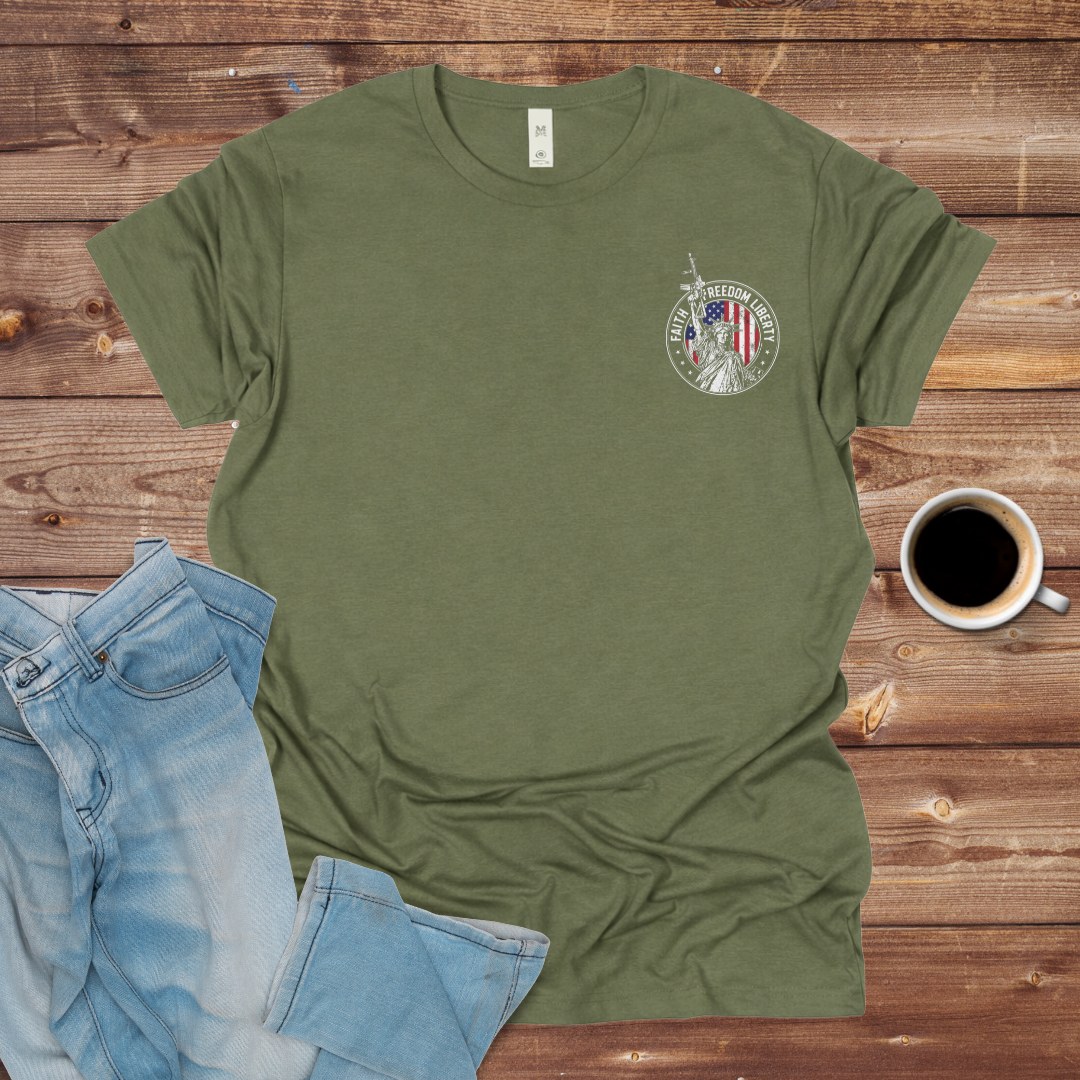 Faith Freedom Liberty Emblem T-Shirt