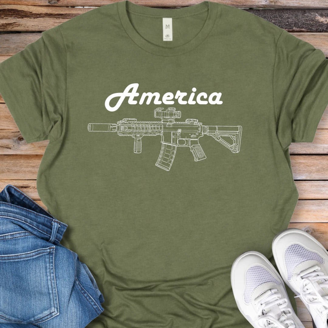 America Rifle Graphic T-Shirt