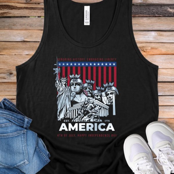 America Statue of Liberty & Presidents Tank Top