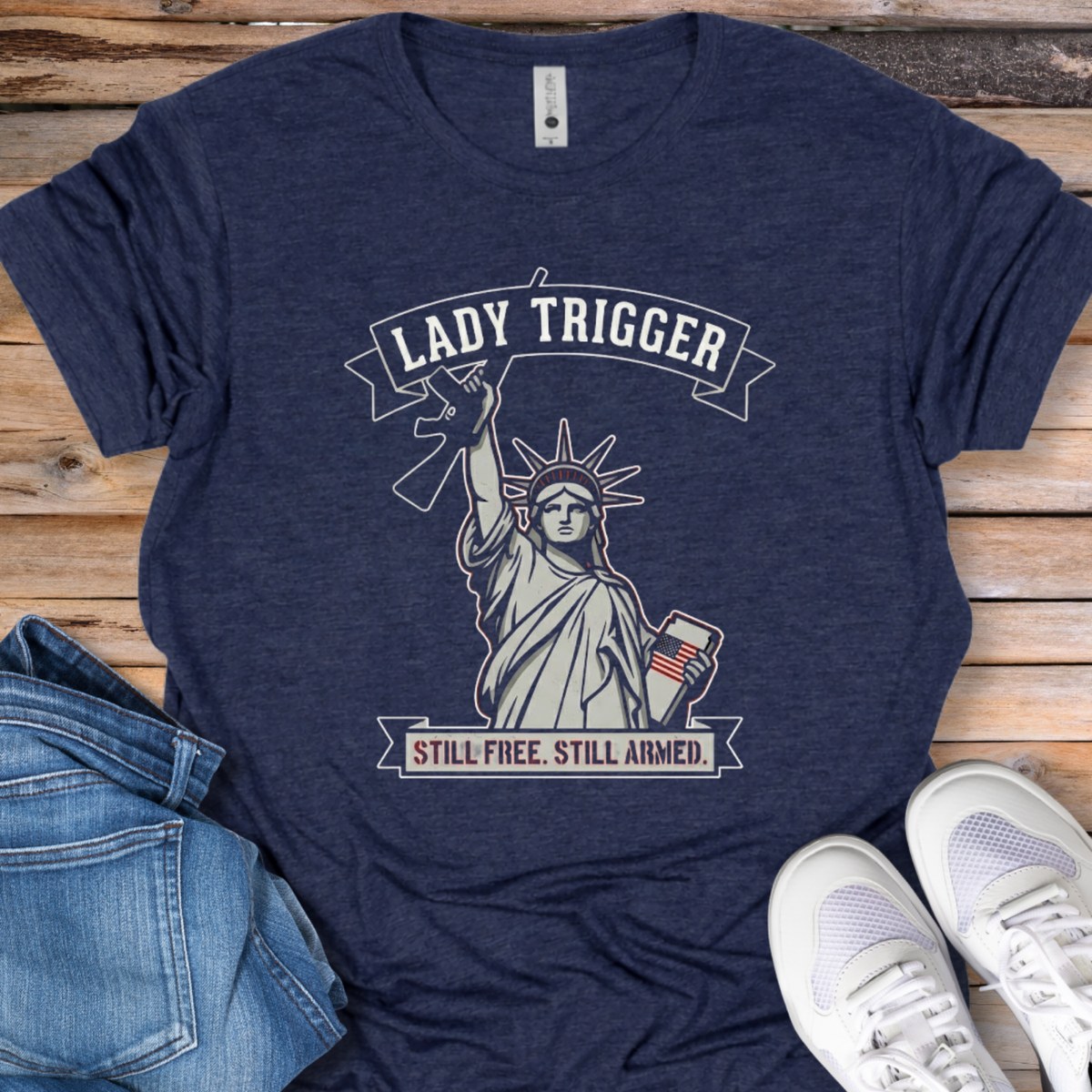 Lady Trigger Statue of Liberty Tee