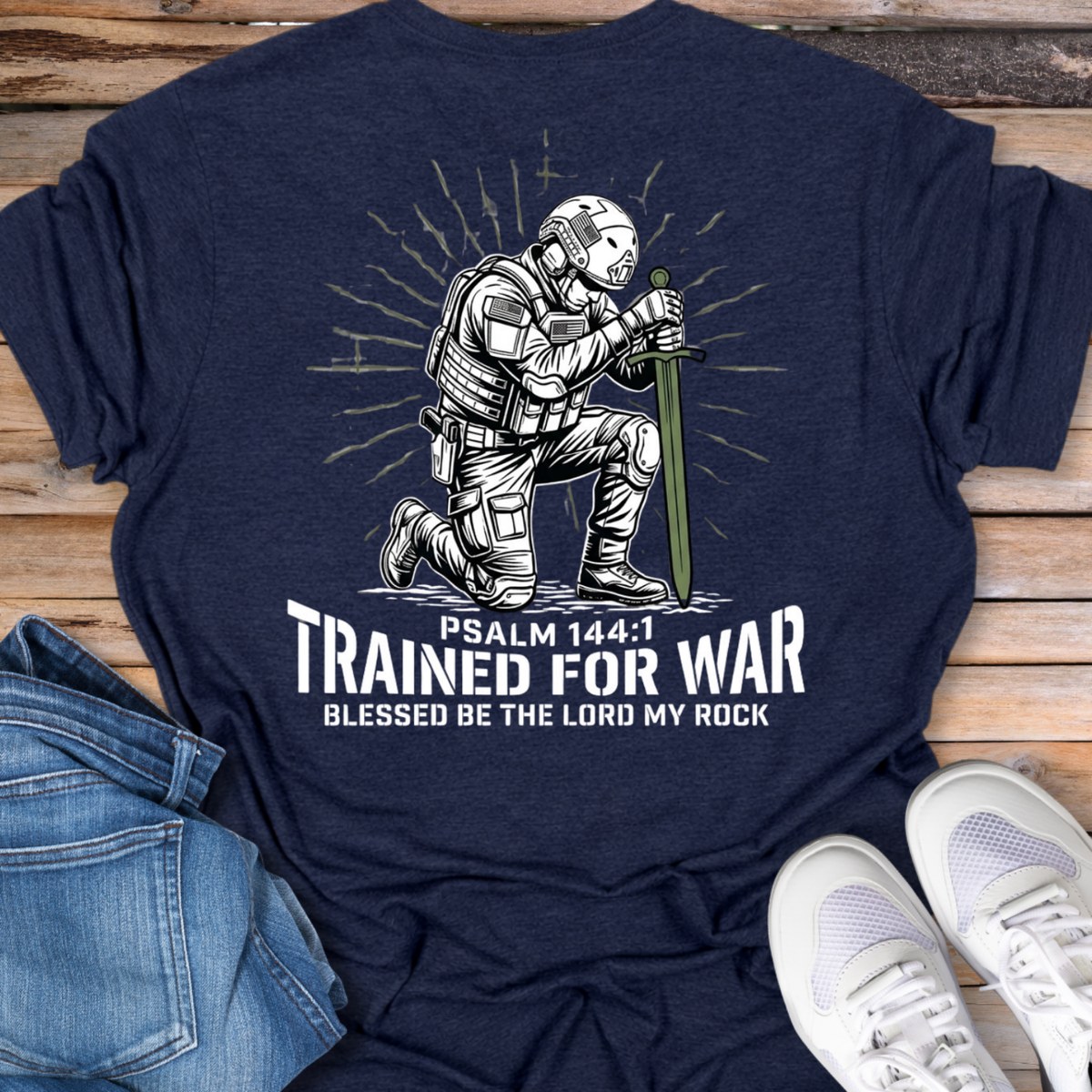 Trained for War Psalm 144:1 T-Shirt
