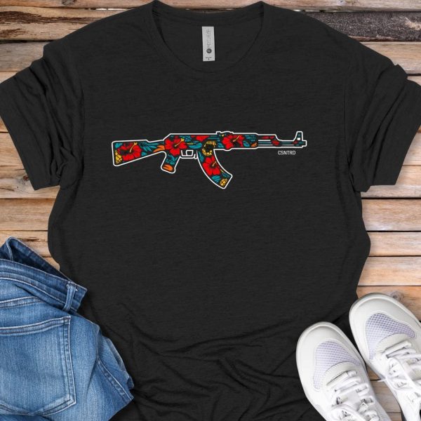 AK-47 Floral Graphic T-Shirt