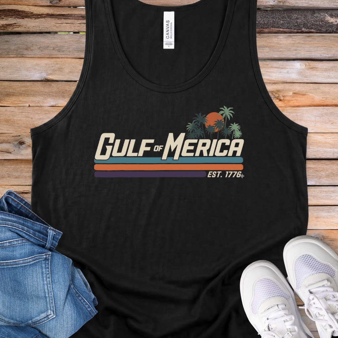 Gulf‑Merica Vintage Palm Tank Top
