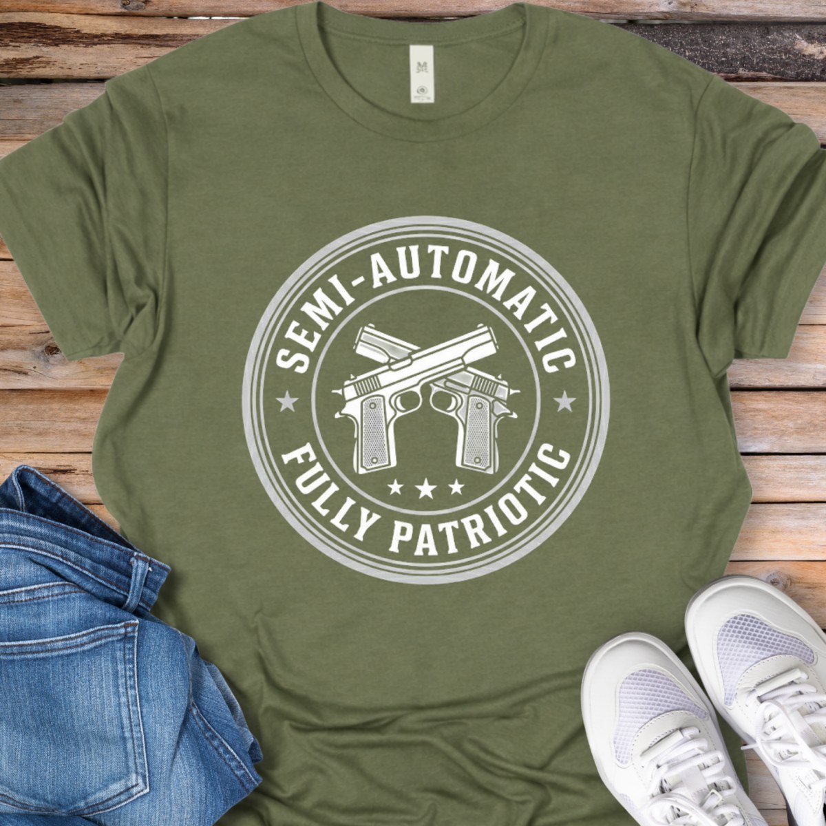 Semi-Automatic, Fully Patriotic T-Shirt