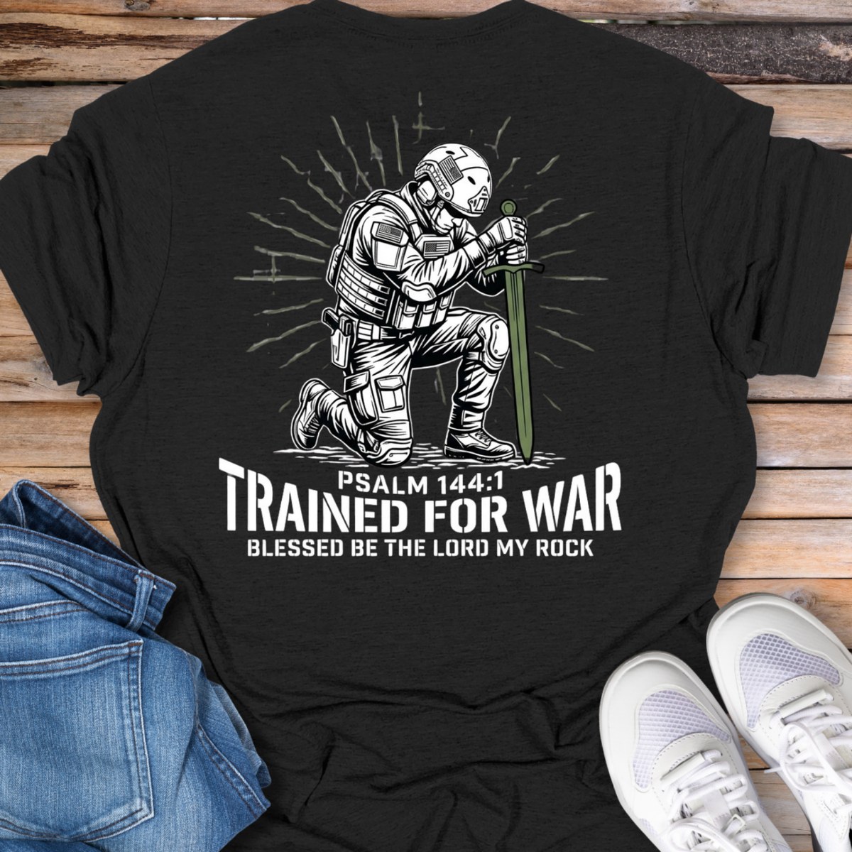 Trained for War Psalm 144:1 T-Shirt