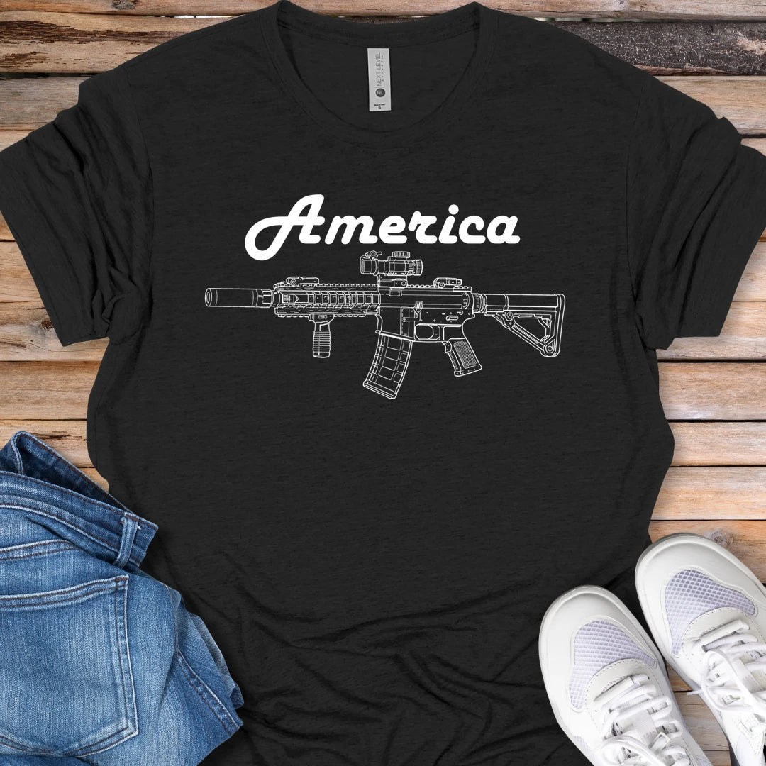 America Rifle Graphic T-Shirt